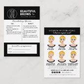 Anleitung für die Mikroblading-Aftercare und Anste Visitenkarte (Vorne/Hinten)