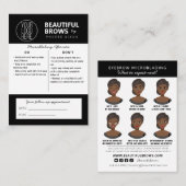 Anleitung für die Mikroblading-Aftercare und Anste Visitenkarte (Vorne/Hinten)