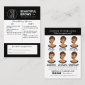 Anleitung für die Mikroblading-Aftercare und Anste Visitenkarte (Vorne/Hinten)