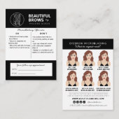 Anleitung für die Mikroblading-Aftercare und Anste Visitenkarte (Vorne/Hinten)