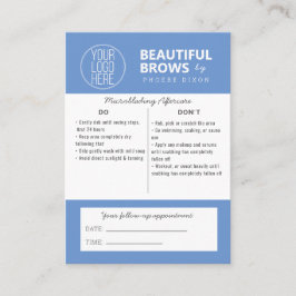 Anleitung für die Mikroblading-Aftercare und Anste Visitenkarte