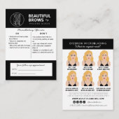 Anleitung für die Mikroblading-Aftercare und Anste Visitenkarte (Vorne/Hinten)