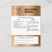 Anleitung für die Mikroblading-Aftercare und Anste Visitenkarte (Vorderseite)