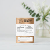 Anleitung für die Mikroblading-Aftercare und Anste Visitenkarte (Stehend Vorderseite)