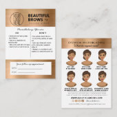 Anleitung für die Mikroblading-Aftercare und Anste Visitenkarte (Vorne/Hinten)