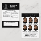 Anleitung für die Mikroblading-Aftercare und Anste Visitenkarte (Vorne/Hinten)