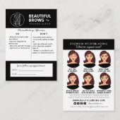 Anleitung für die Mikroblading-Aftercare und Anste Visitenkarte (Vorne/Hinten)