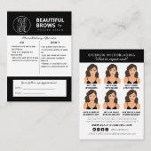 Anleitung für die Mikroblading-Aftercare und Anste Visitenkarte (Vorne/Hinten)