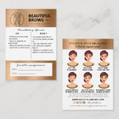 Anleitung für die Mikroblading-Aftercare und Anste Visitenkarte (Vorne/Hinten)