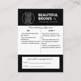 Anleitung für die Mikroblading-Aftercare und Anste Visitenkarte