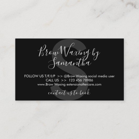 Anleitung für die Nachbehandlung mit schwarzem Aug Visitenkarte (Vorderseite)