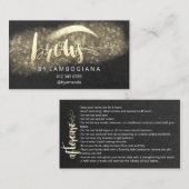 Anleitung für die Nachsorge Brow Microblade Black  Visitenkarte (Vorne/Hinten)