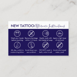 Anleitung für die Nachsorge der Marine Tattoo Visitenkarte