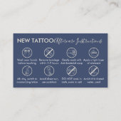 Anleitung für die Nachsorge des Schiffes Tattoo Visitenkarte (Rückseite)