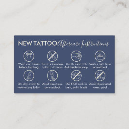 Anleitung für die Nachsorge des Schiffes Tattoo Visitenkarte