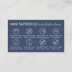 Anleitung für die Nachsorge des Schiffes Tattoo Visitenkarte
