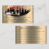 Anleitung für die Nachsorge Eyelash Extension Burg Visitenkarte (Vorne/Hinten)