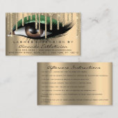 Anleitung für die Nachsorge Eyelash Extension Mint Visitenkarte (Vorne/Hinten)