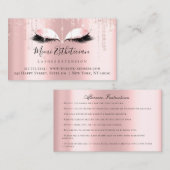 Anleitung für die Nachsorge Eyelash-Rose Rosa Auge Visitenkarte (Vorne/Hinten)