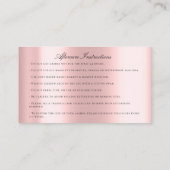 Anleitung für die Nachsorge Eyelash-Rose Rosa Auge Visitenkarte (Rückseite)