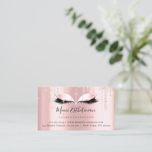 Anleitung für die Nachsorge Eyelash-Rose Rosa Auge Visitenkarte (Stehend Vorderseite)