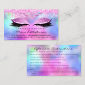 Anleitung für die Nachsorge Eyelash-Rose Rosa Trop Visitenkarte (Vorne/Hinten)