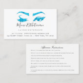Anleitung für die Nachsorge Eyelash White Blue Eye Visitenkarte (Vorne/Hinten)