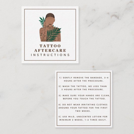 Anleitung für die Nachsorge in der Girl Trendy Quadratische Visitenkarte (Vorne/Hinten)