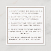 Anleitung für die Nachsorge in der Girl Trendy Quadratische Visitenkarte (Rückseite)