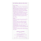 Anleitung für die Nachsorge Körperpflege Lila Werbekarte (Hinten)