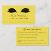 Anleitung für die Nachsorge Lash Extension Black Y Visitenkarte (Vorne/Hinten)