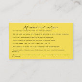 Anleitung für die Nachsorge Lash Extension Black Y Visitenkarte (Rückseite)