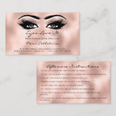 Anleitung für die Nachsorge Lashes Extension Rose Visitenkarte (Vorne/Hinten)