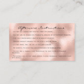 Anleitung für die Nachsorge Lashes Extension Rose Visitenkarte (Rückseite)