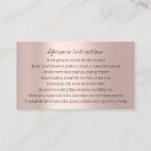 Anleitung für die Nachsorge Rose der Kronen-Logos Visitenkarte (Rückseite)