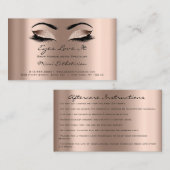 Anleitung für die Nachsorge Rose der Lashes Visitenkarte (Vorne/Hinten)