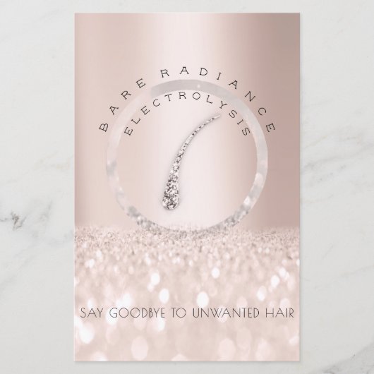 Anleitung für die Nachsorge Rose Glitzer Elektroly Flyer (Vorne)