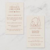Anleitung für die Pflege der Elfenbeintöpfe-Kerami Visitenkarte (Vorne/Hinten)