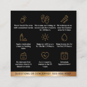 Anleitung für die PMU-Knochenbrüche nach der Behan Quadratische Visitenkarte (Rückseite)