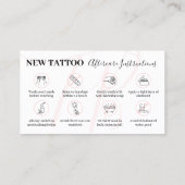 Anleitung für die Schönheitspflege in Tatoto Visitenkarte (Rückseite)