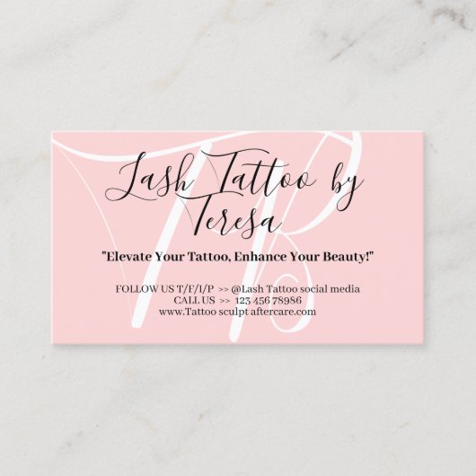 Anleitung für die Schönheitspflege in Tatoto Visitenkarte (Vorderseite)