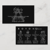 Anleitung für die schwarze Botox-Nachsorge Visitenkarte (Vorne/Hinten)