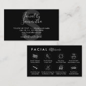 Anleitung für die schwarze Gesichtspflege Postinst Visitenkarte (Vorne/Hinten)