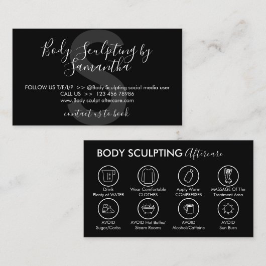 Anleitung für die schwarze Postkarosserie Visitenkarte (Vorne/Hinten)