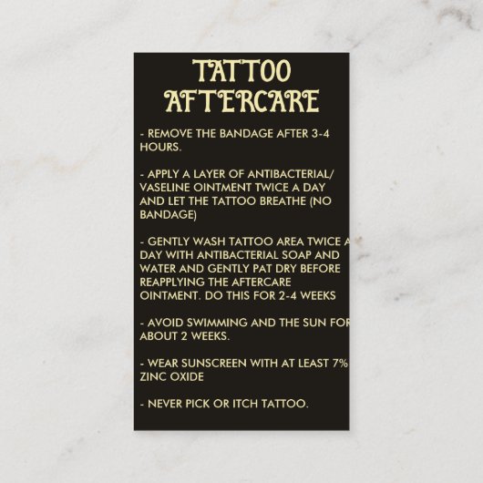 Anleitung für die Tätowierung von Piraten Visitenkarte (Rückseite)