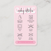 Anleitung für die Wäscherei in Retro-Rosa Visitenkarte (Vorderseite)