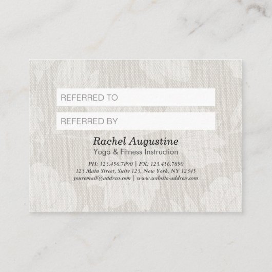 Anleitung für die YOGA-Pose OM-Signatur Empfehlungskarte (Rückseite)