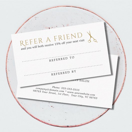 Anleitung für elegant saubere, weiße Imitate Golds Empfehlungskarte