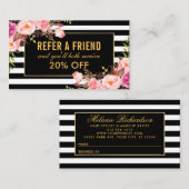 Anleitung für elegante, rosa, florale Streifen Visitenkarte (Vorne/Hinten)