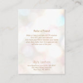 Anleitung für Eyelash Aftercare Bokeh Empfehlungskarte (Rückseite)